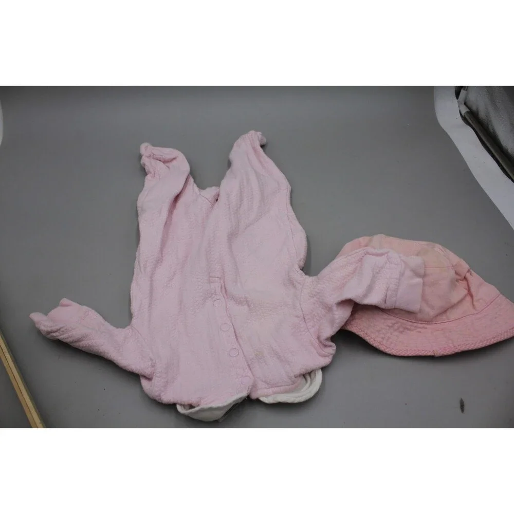 Disney Store Hat & Sleeper Piglet Pooh Outfit Romper Bodysuit Pink Size 3M READ!